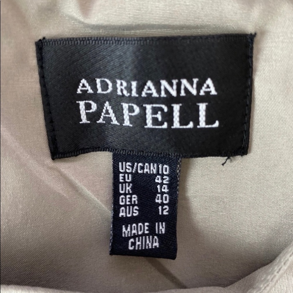Adrianna Papell Sheath Dress Gray/ Beige Size 10 - Picture 7 of 8